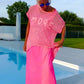 Completo da Donna in 2 Pezzi: Blusa Traforata & Abito senza Maniche