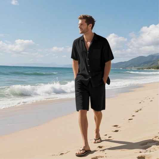 Completo da Spiaggia Traspirante da Uomo – Maglietta a Maniche Corte e Shorts