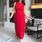 🔥🎁Nuovo arrivo 50% DI SCONTO💥Abito lungo elegante da donna con scollo rotondo