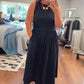 🔥🎁Nuovo arrivo 50% DI SCONTO💥Abito lungo elegante da donna con scollo rotondo