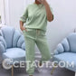 Top e pantaloni casual da donna in tinta unita