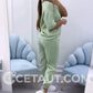 Top e pantaloni casual da donna in tinta unita