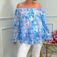 Top Elegante da Donna con Stampa e Spalle Scoperte