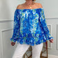 Top Elegante da Donna con Stampa e Spalle Scoperte