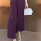 Top a Maniche Corte con Scollo a V & Pantaloni da Donna a Gamba Larga 2 Pezzi Set