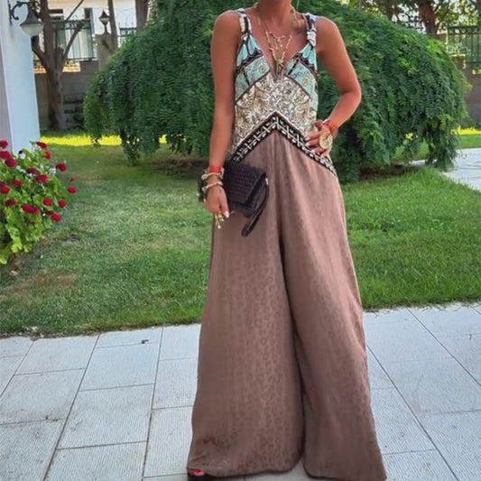 Tuta Vintage Chic con Scollo Profondo a V