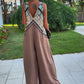 Tuta Vintage Chic con Scollo Profondo a V