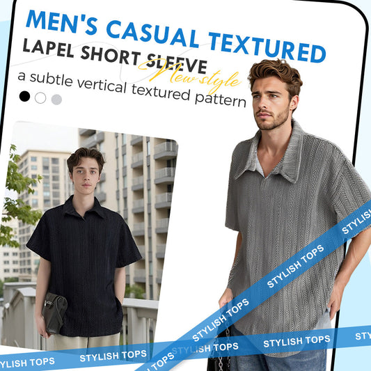 Camicia Uomo Old Money a Maniche Corte con Trama Grano