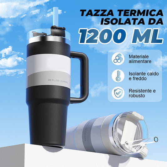 In vendita al prezzo speciale del 50% per un periodo limitato, thermos da 1200 ml, ideale per il fitness e l'auto.