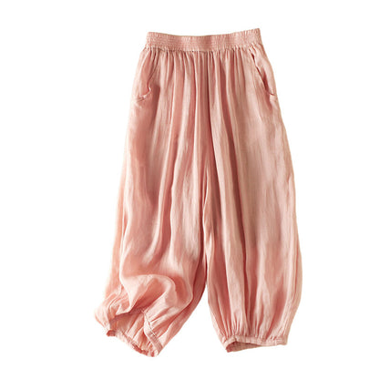 Pantaloni a Vita Alta Stile Lanterna