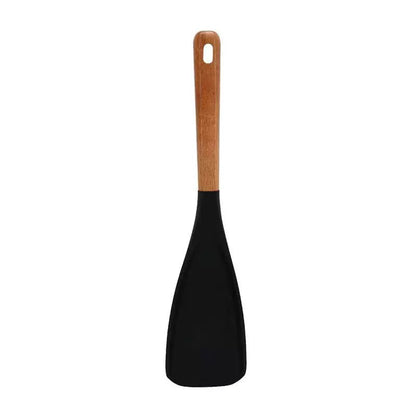 Spatola per insalata in silicone con manico in legno
