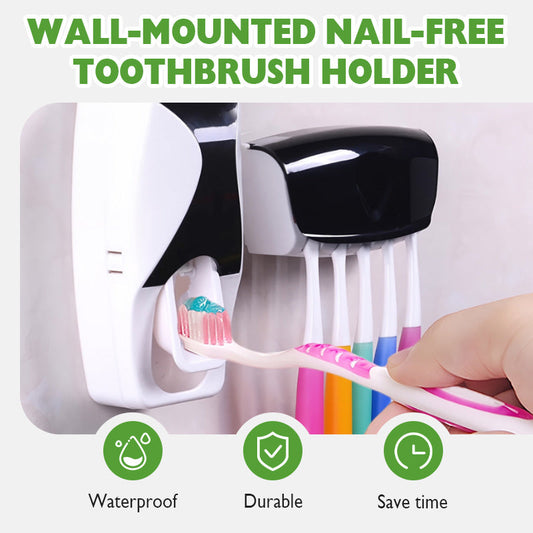 Wall-Mounted Nail-Free Toothbrush Holder