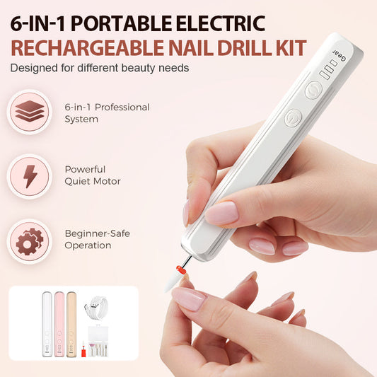 Kit Trapano Elettrico per Unghie Ricaricabile 6-in-1 Portatile