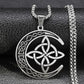 🌙 ORA 50% DI SCONTO! ⭐ Collana con ciondolo a forma di luna celtica - Acciaio inossidabile e catena regolabile, regalo unisex perfetto ✨