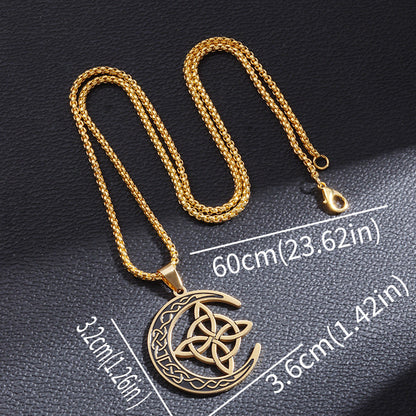 🌙 ORA 50% DI SCONTO! ⭐ Collana con ciondolo a forma di luna celtica - Acciaio inossidabile e catena regolabile, regalo unisex perfetto ✨