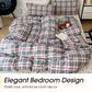 Set di biancheria da letto minimalista in cotone lavato, 4 pezzi