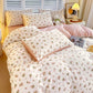 Set di biancheria da letto minimalista in cotone lavato, 4 pezzi