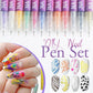 Set di Penne per Decorazione Unghie - 12 Colori