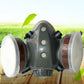 Maschera antigas antipolvere a doppio filtro con carbone attivo