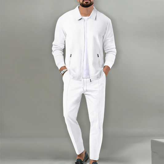 🔥Giacca con risvolto e pantaloni da jogging da uomo, set da 2 pezzi