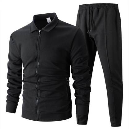 🔥Giacca con risvolto e pantaloni da jogging da uomo, set da 2 pezzi
