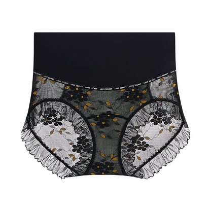 Culotte a Vita Alta in Pizzo Traspirante Senza Cuciture da Donna