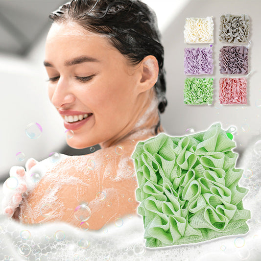 2-in-1 Spugna Loofah da Bagno Morbida con Asciugamano Integrato