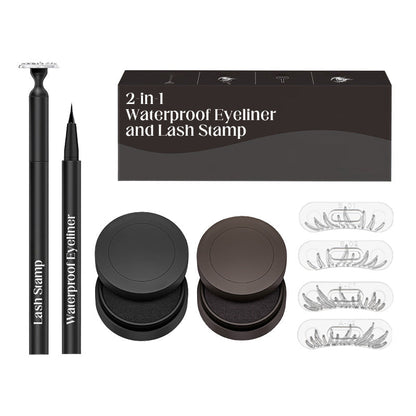 Eyeliner e timbro per ciglia impermeabili 2 in 1