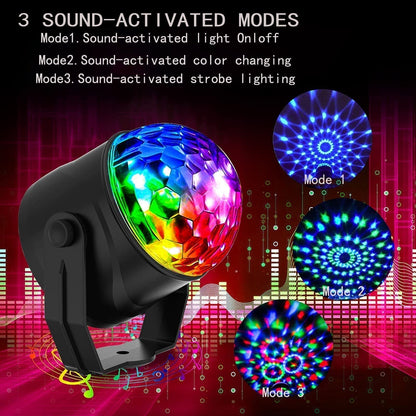 🌈 ACQUISTA 3 OTTIENI 1! ✨ SFERA DISCO MAGICA - 6 Colori & 4 Modalità, Rotazione Automatica per Feste, Alimentazione USB con Telecomando 🎉🪩
