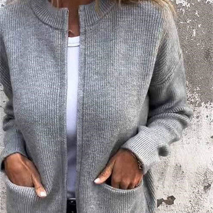 Giacca da Donna in Maglia con Zip e Girocollo | Comfort Quotidiano