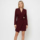 Miniabito Blazer Elegante a Portafoglio con Scollo a V da Donna