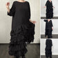 📢📢Sconto del 50%! ⏰Abito Oversize Fluido a Strati con Volant