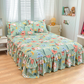 🔈🔈 OFFERTA LAMPO - SCONTO DEL 60% ⚡ Set di 3 Gonne da Letto con Volant 🛏️ – Stampa Floreale & Design a Doppio Strato!