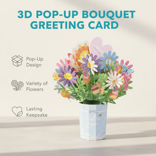 Biglietto di Auguri a Bouquet Pop-Up 3D