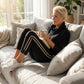 Completo giacca con cappuccio e pantaloni con coulisse da donna