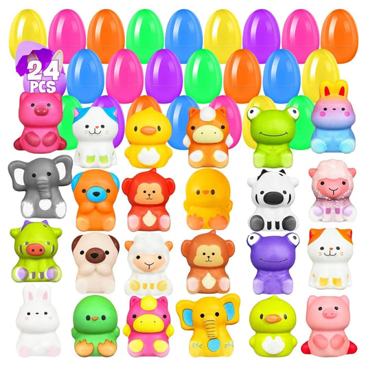🔥Offerta speciale di Pasqua - 50% di sconto🔥24 pezzi di uova di Pasqua preriempite a lievitazione lenta, giocattoli squishy