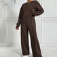 Completo donna confortevole maglia a maniche lunghe e pantaloni