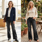 Jeans a zampa da donna retrò con tasche
