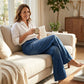 Jeans da donna in denim a gamba larga con coulisse in vita