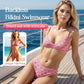 Bikini da donna rosa con stampa vintage a piastrelle
