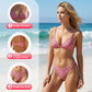 Bikini da donna rosa con stampa vintage a piastrelle