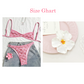 Bikini da donna rosa con stampa vintage a piastrelle