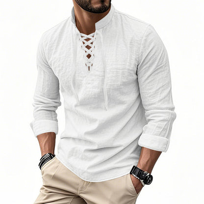 Camicia casual da uomo a tinta unita