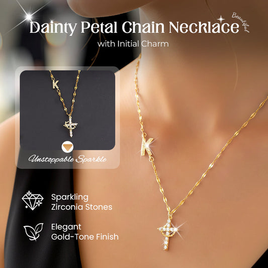 📢🔥2026 Uutuudet - 50% alennus!🏆Collana Delicata con Catena a Petali e Ciondolo Iniziale