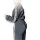 Completo con giacca e pantaloni a gamba larga decorati con perle finte