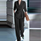 ⏳Sconto del 60% per un periodo limitato⏰ Set completo da donna composto da elegante blazer con cintura in vita e pantaloni a gamba larga👔👖