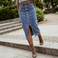 🔥🎁Nuovo arrivo 50% DI SCONTO💥Gonna di jeans a vita alta con bottoni