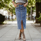🔥🎁Nuovo arrivo 50% DI SCONTO💥Gonna di jeans a vita alta con bottoni