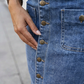 🔥🎁Nuovo arrivo 50% DI SCONTO💥Gonna di jeans a vita alta con bottoni