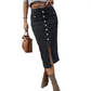 🔥🎁Nuovo arrivo 50% DI SCONTO💥Gonna di jeans a vita alta con bottoni